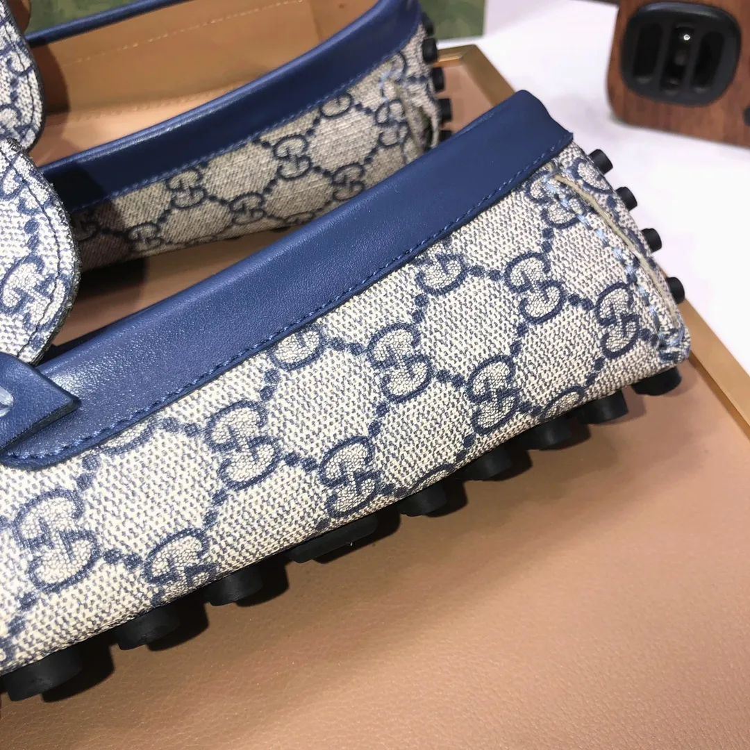 Men's Men's Shoes💰420💰[Gucci GUCCI] (High-end Niuli) New 🍀Gucci*-Gucci Peas Shoes! Made of imported original cowhide, the inner top layer is comfortable cowhide lining! Original wear-resistant rubber outsole! High quality products! Code number 38-44!